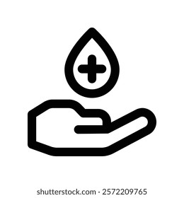 hand cream icon. vector line icon for your website, mobile, presentation, and logo design.