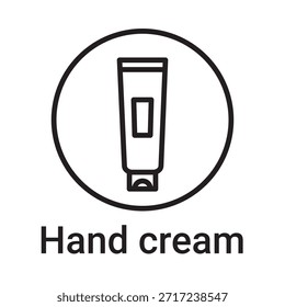 Icono de crema de manos. Símbolo de línea de Vector para un Sitio web, tarjeta de producto, presentación y App móvil, embalaje o instrucción. Signo de esquema editable
