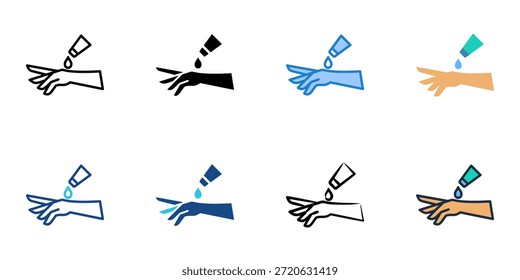 Hand cream icons set multiple style collection. Editable stroke 
