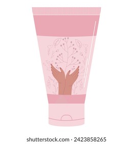 Hand cream illustration. Flat vector illustration in cartoon style. Beauty and fashion, personal care, beauty salons, online stores.