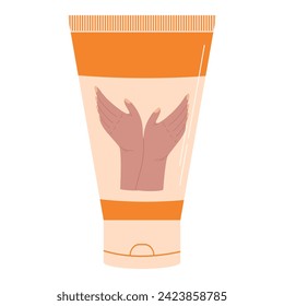 Hand cream illustration. Flat vector illustration in cartoon style. Beauty and fashion, personal care, beauty salons, online stores.