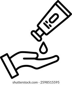 Hand Cream Line Vector Icon Design