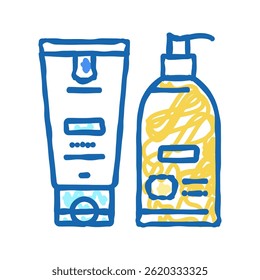 hand cream and lotion packaging doodle icon sketch vector. hand cream and lotion packaging sign. isolated symbol illustration