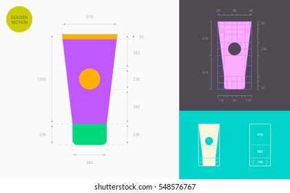 hand cream tube color icon (golden section)