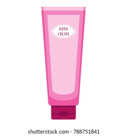 Hand cream tube. Flat vector cartoon illustration. Objects isolated on white background.