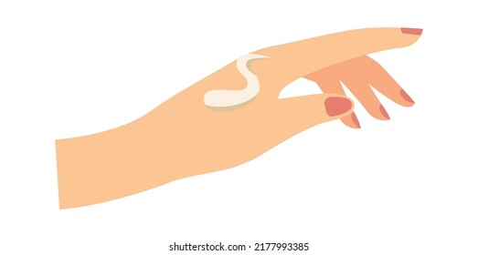 Mano con crema. Ilustración del vector