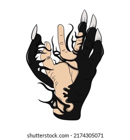 Hand With Creapy Demon Venom. Designs for T-shirts, Tattoos, Stickers, Gaming Logos or Posters
