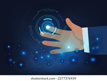 tecnología creada a mano, sentido abstracto de la ciencia y la tecnología diseño gráfico