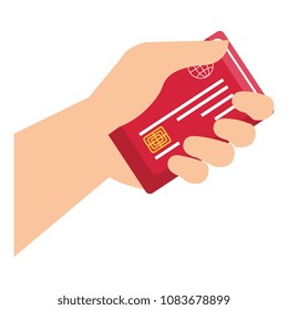 hand with credit card