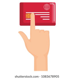 hand with credit card