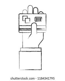 hand with credit card