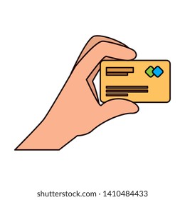 hand with credit card electronic