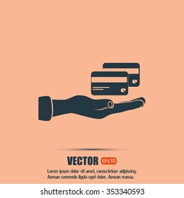 hand credit card icon