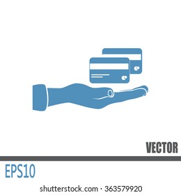 hand credit card icon