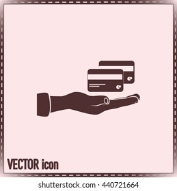 hand credit card icon