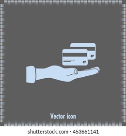 hand credit card icon