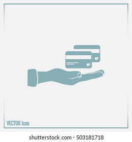 hand credit card icon