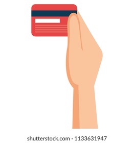 hand with credit card isolated icon