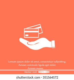 Hand credit card to pay
