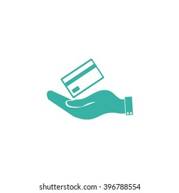 Hand credit card to pay