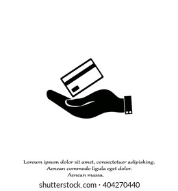 Hand credit card to pay
