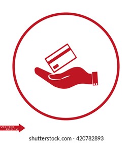 Hand credit card to pay