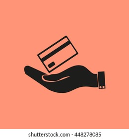 Hand credit card to pay