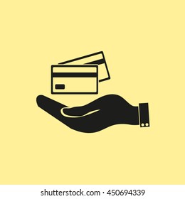 Hand credit card to pay
