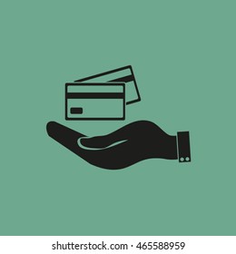 Hand credit card to pay