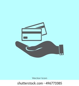 Hand credit card to pay