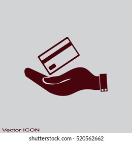 Hand credit card to pay