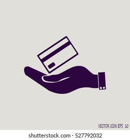 Hand credit card to pay