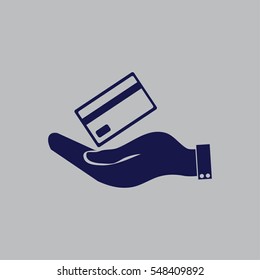 Hand credit card to pay