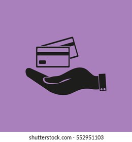 Hand credit card to pay