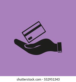 Hand credit card to pay