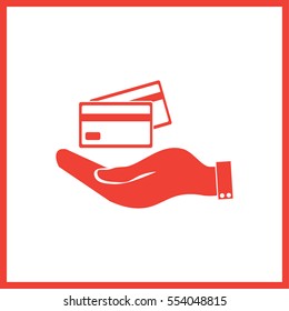 Hand credit card to pay