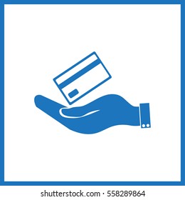 Hand credit card to pay