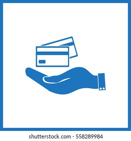 Hand credit card to pay