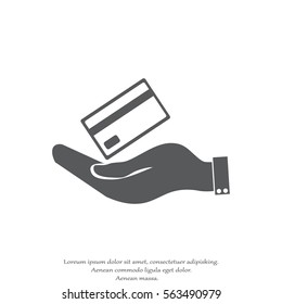 Hand credit card to pay