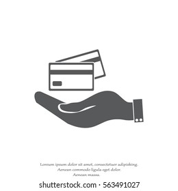 Hand credit card to pay
