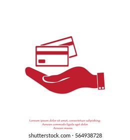 Hand credit card to pay