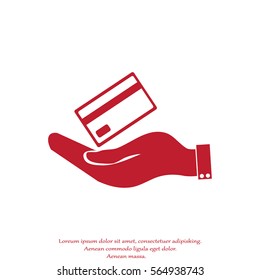 Hand credit card to pay