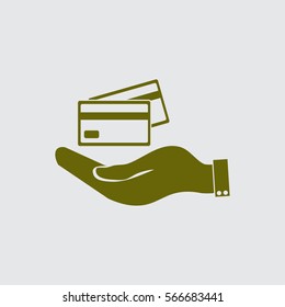 Hand credit card to pay