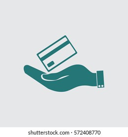 Hand credit card to pay