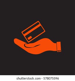 Hand credit card to pay