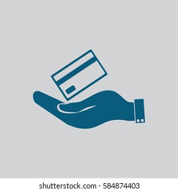 Hand credit card to pay