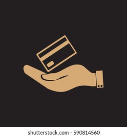 Hand credit card to pay