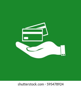 Hand credit card to pay