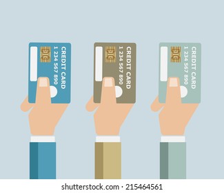 Hand With Credit Card Vector