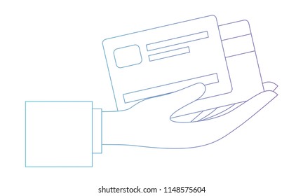 hand with credit cards